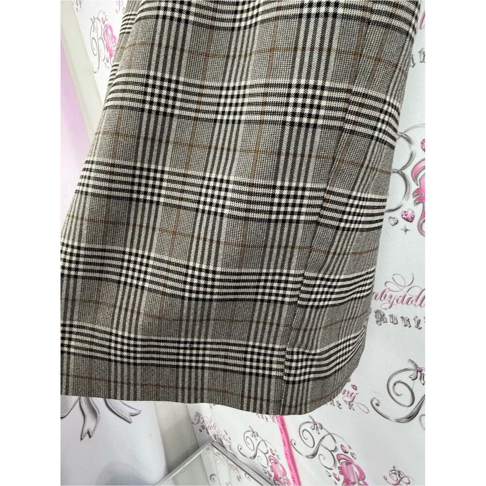 RW&CO. Skirt striped Plaid Pencil Skirt in Brown, Black and Cream